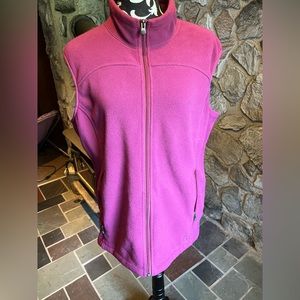 REI Maroon Fleece Zip Up Vest XL